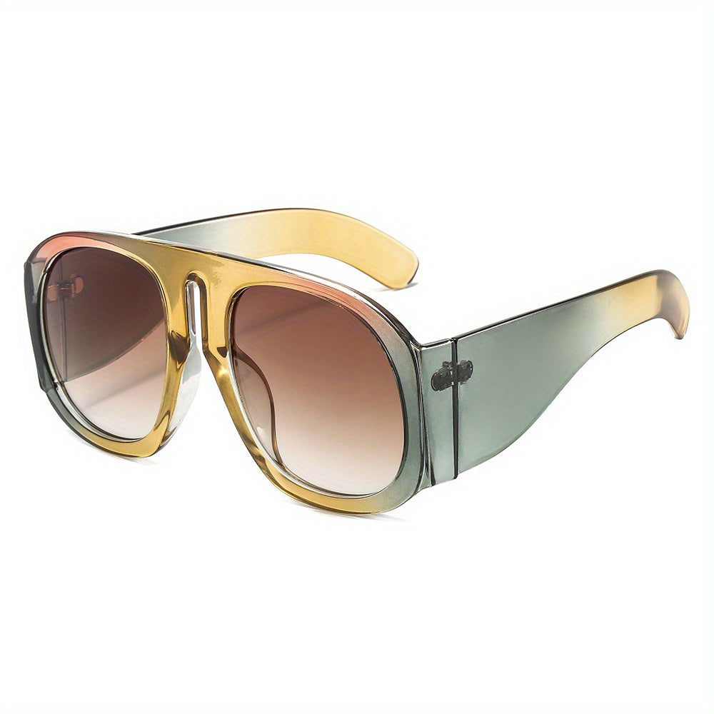 Round Large Frame Sunglasses Anti Light Street Style Contrast Sunglasses