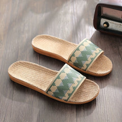 Women's Linen Fabric Slippers Indoor Lightweight Non Slip Slippers