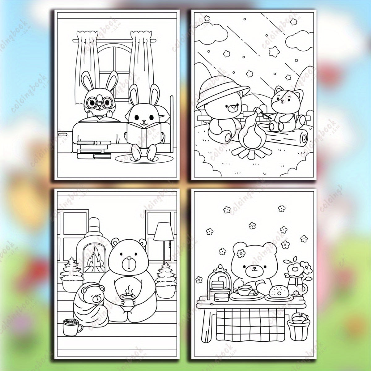 LZX Upgraded Deluxe Thick Paper 22pg 29 COZY ROUTINE Drawing Coloring Book