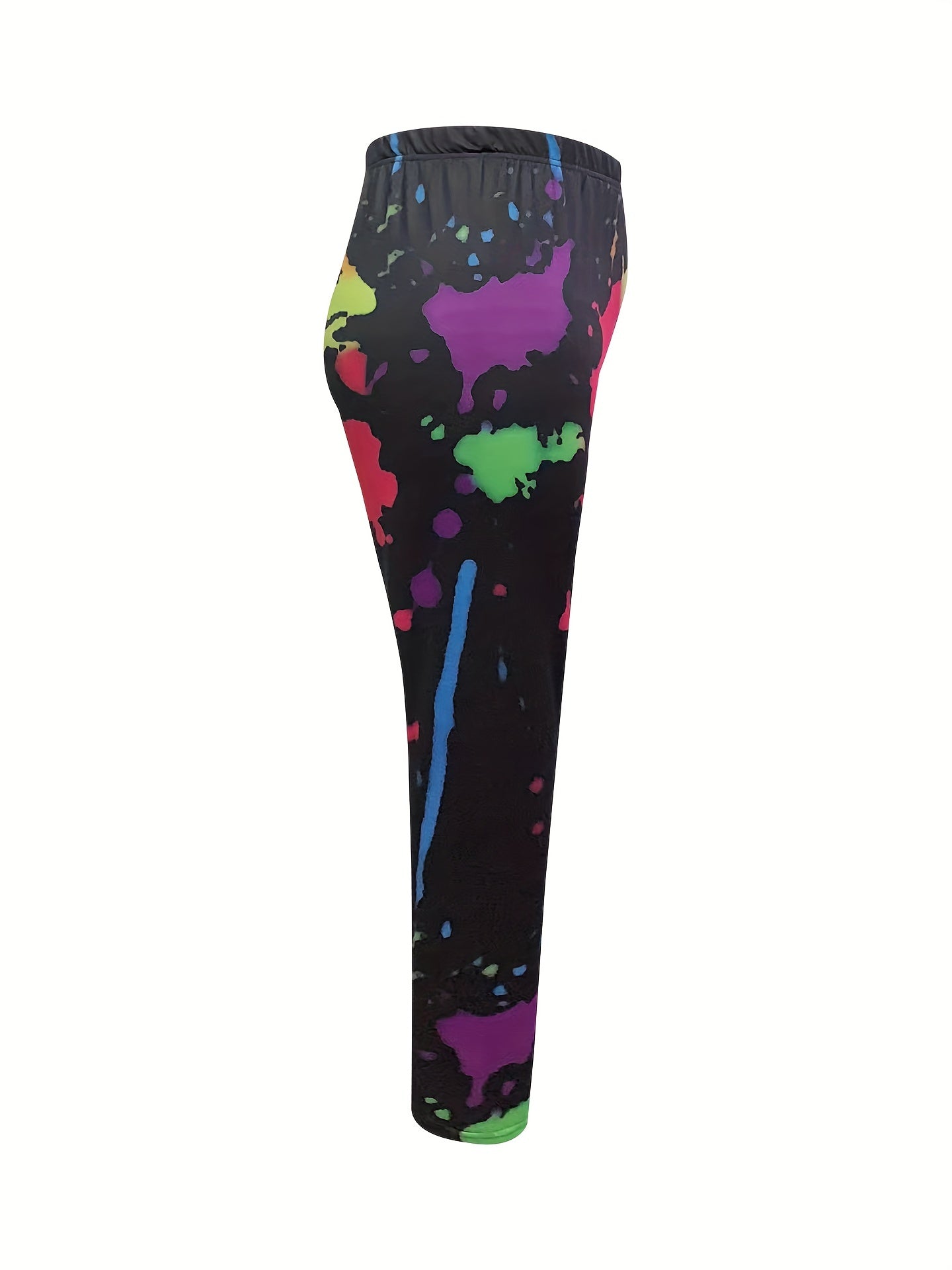  Splash Painting Print High Rise Skinny Trousers