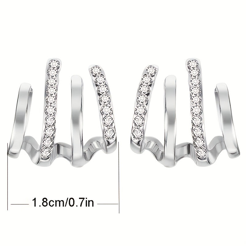 Zircon Inlaid Claw Stud Earrings for Everyday Styling