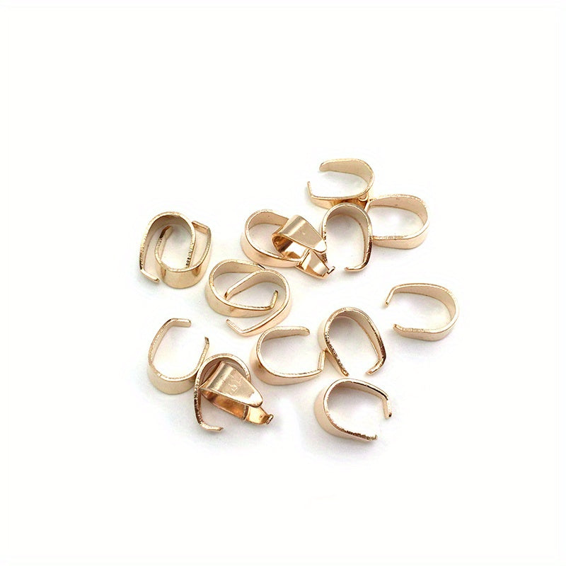 100pcs 6x9mm Metal Pinch Bail Clasps Necklace Hooks 9 Colors Plated DIY Jewelry