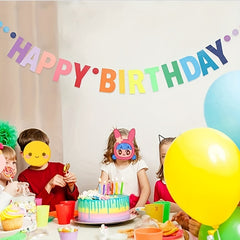 Rainbow Cardboard Banner Gradient Birthday Letter Pull Flag Banner