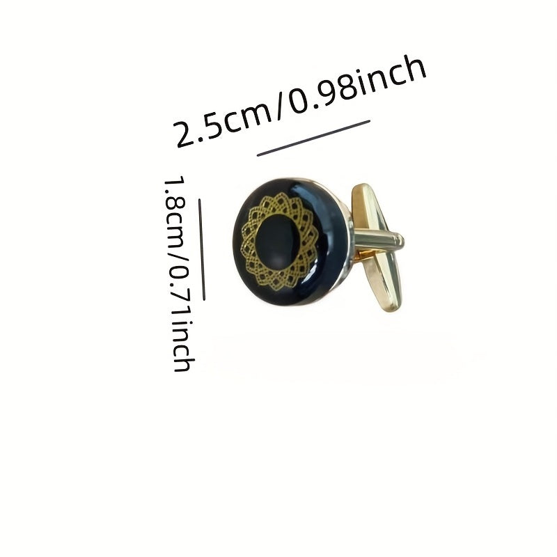 Copper Round Cufflinks For Men