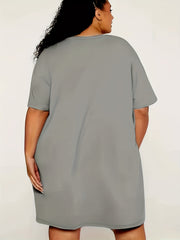  Heart Print Short Sleeve Sleep Dress