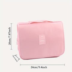 Portable Travel Toiletry Bag Waterproof Storage Mesh Pockets Hook Cosmetic Bag