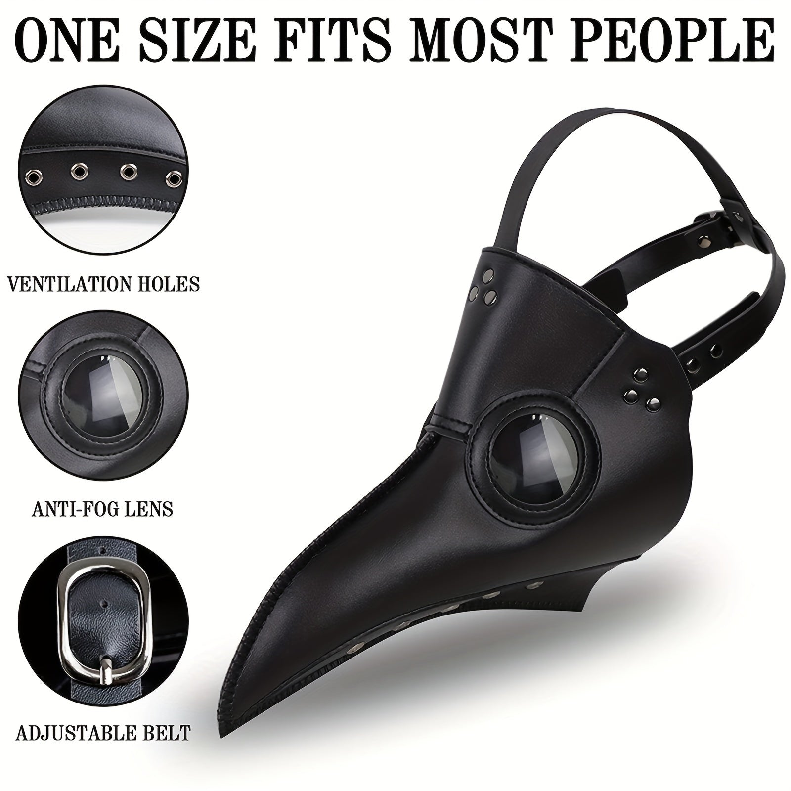 Steampunk Plague Doctor Mask Gothic Cosplay Beak Mask for Halloween Costume