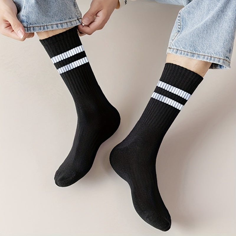 Striped Mid Tube & Japanese Crew Socks Women's Stockings