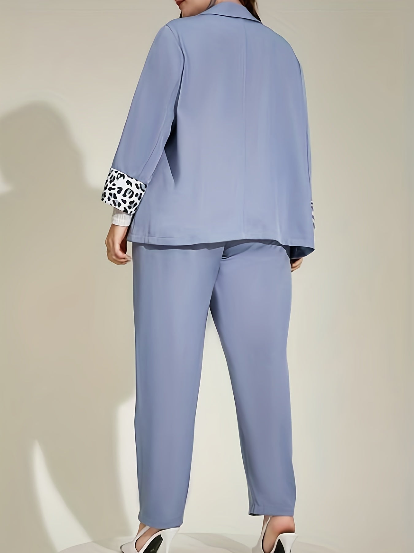  Cow Print Blazer & Pants Suit Set