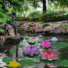 2pcs Floating Foam Lotus Flower Water Lily Pad Decoration 6 7inch