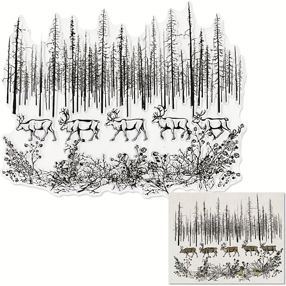 Deer Trees Transparent Stamps for DIY Scrapbooking