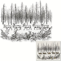 Deer Trees Transparent Stamps for DIY Scrapbooking