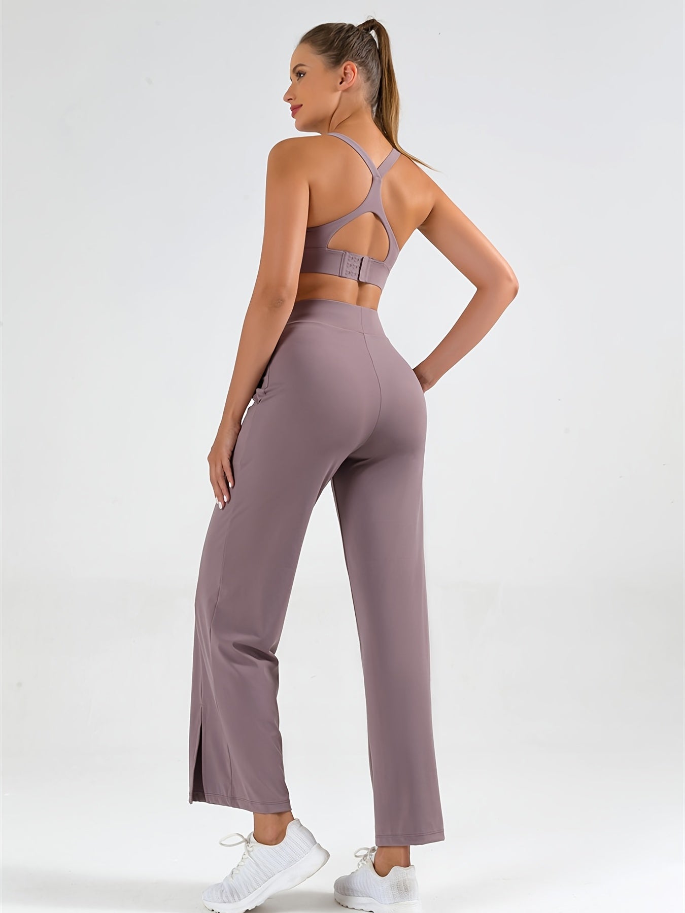 High Waist Wide Leg Sports Pants Stretchy Yoga Fitness Dance Pants