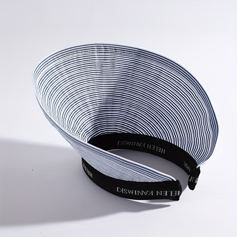 Striped Ponytail Visor Hat Foldable Headband Casual Sun Hats