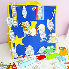 Green Sheep Felt Toy Apron Set with Storytelling Tool