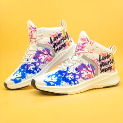 Graffiti Lover Yourself More Pattern Soft Thick Bottom Sneakers