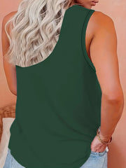  Cat & Rainbow Print Round Neck Tank Top