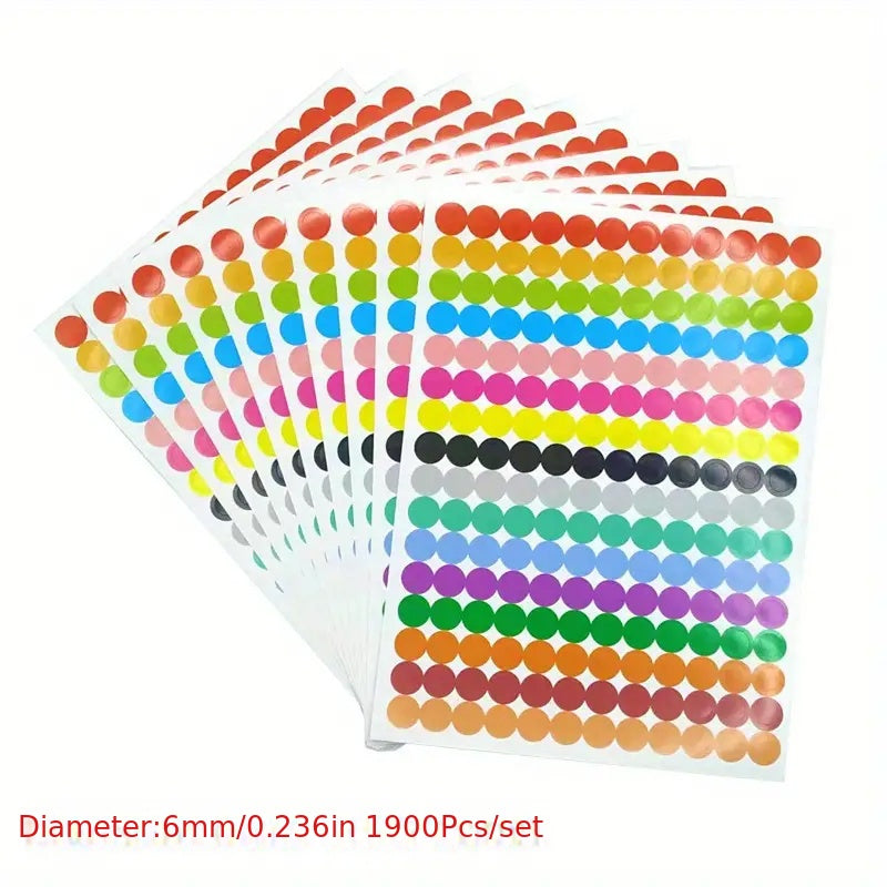 Colorful Self Adhesive Paper Dot Label Set - 6mm 8mm 10mm 20mm