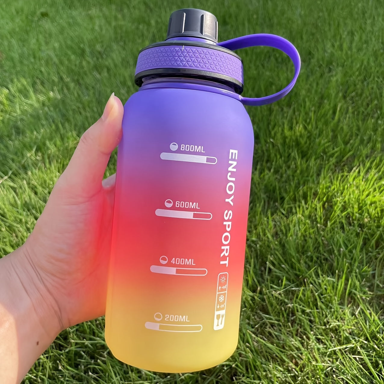 1100ml Matte Gradient Water Bottle Anti Choking Portable Small Mout Water Cup