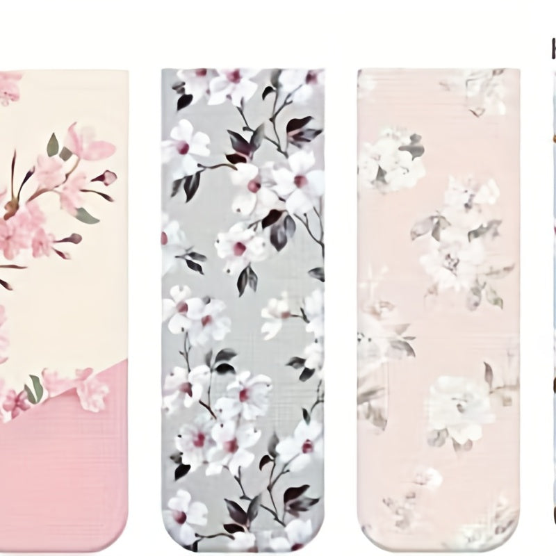 10pcs Magnetic Bookmarks Assorted Set For Students Reading Floral Style