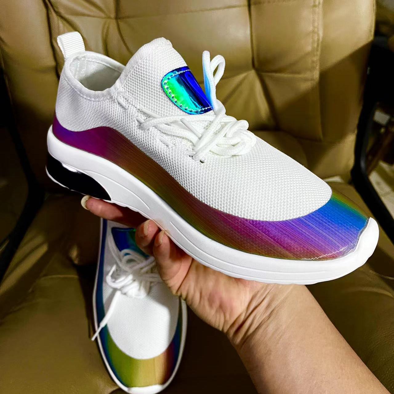 Women's Colorblock Sneakers Low Top Lace Up Walking Shoes