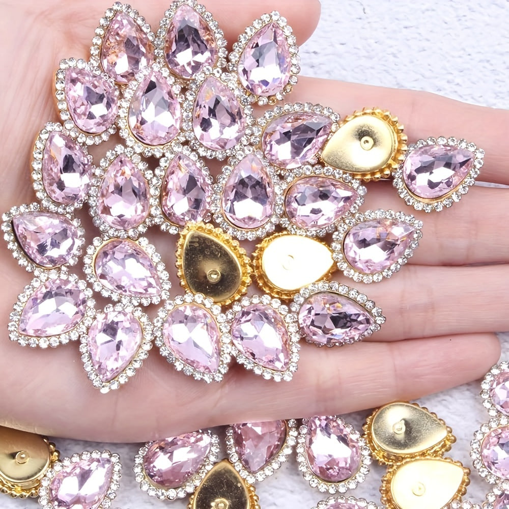 30pcs Tear Drop Rhinestone DIY Accessories Costume Dress Wedding Crafting