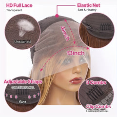 Human Hair Bob Wig Straight Lace Front Wig Brazilian Short Bob Wigs