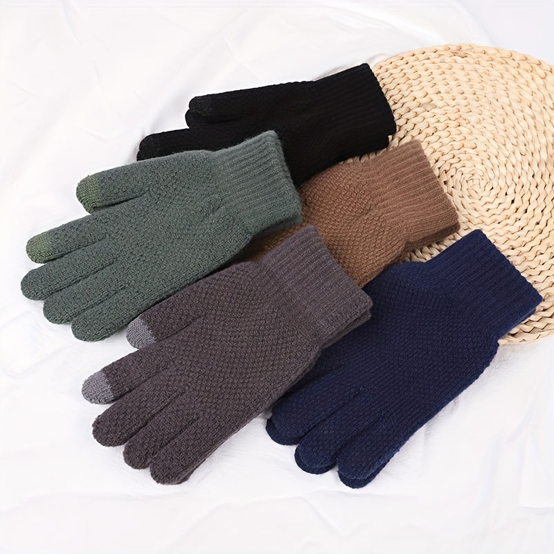 Warm Knitted Gloves Touch Screen Cycling Winter Thickened Cold Proof
