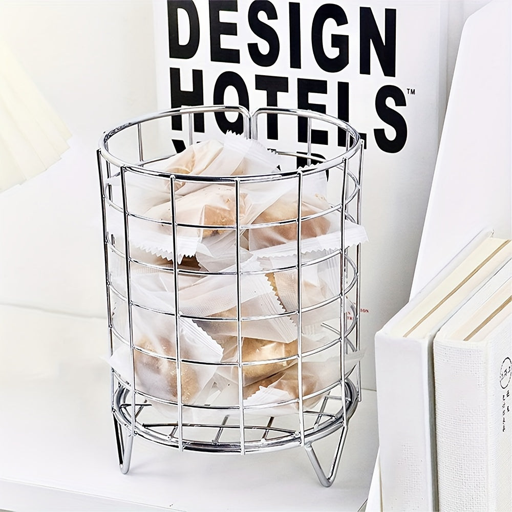 Iron Desktop Storage Basket Sundries Shelf Large Capacity Retro Style