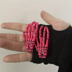 2pcs Y2K Skull Hand Hair Clip Set Gothic Hair Accessories