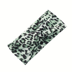 Y2K Leopard Pattern Headband Criss Cross Head Hoop Stretchy Hair Band