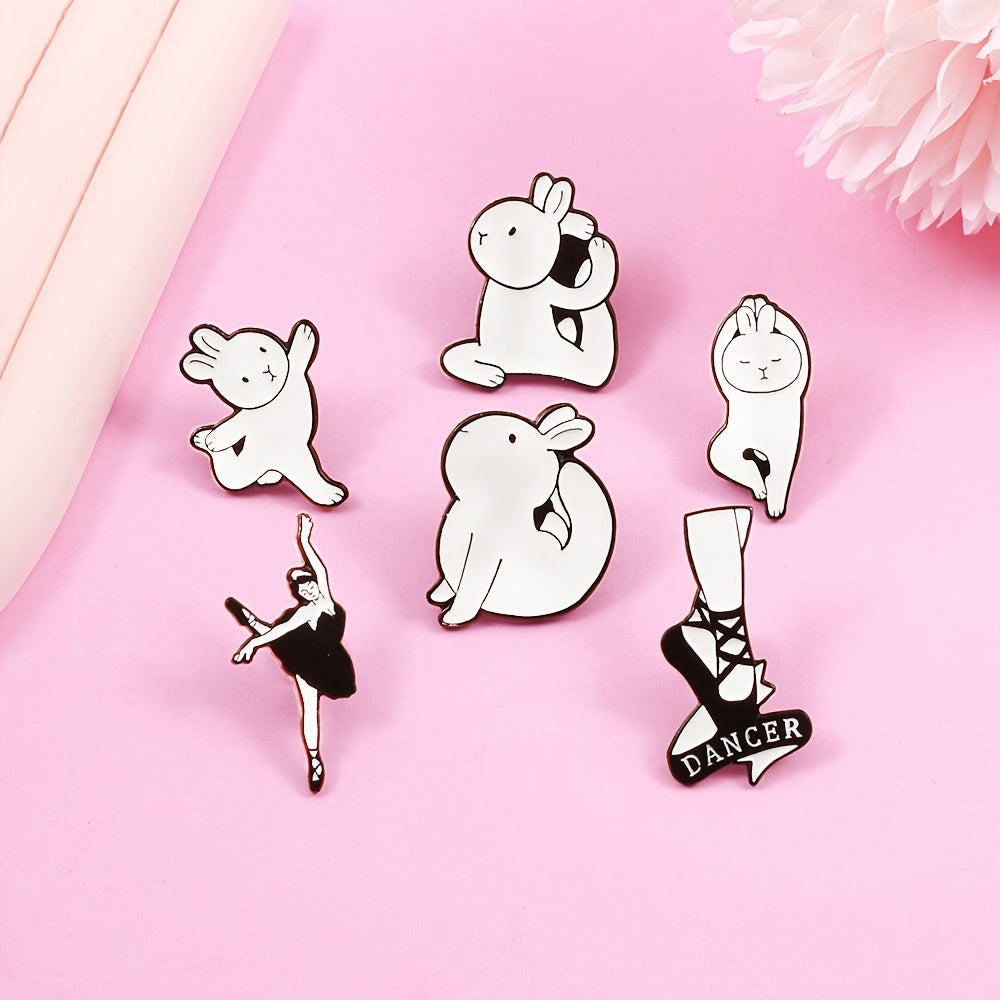 Cartoon Rabbit & Girl Enamel Pin Set for Clothes & Bag