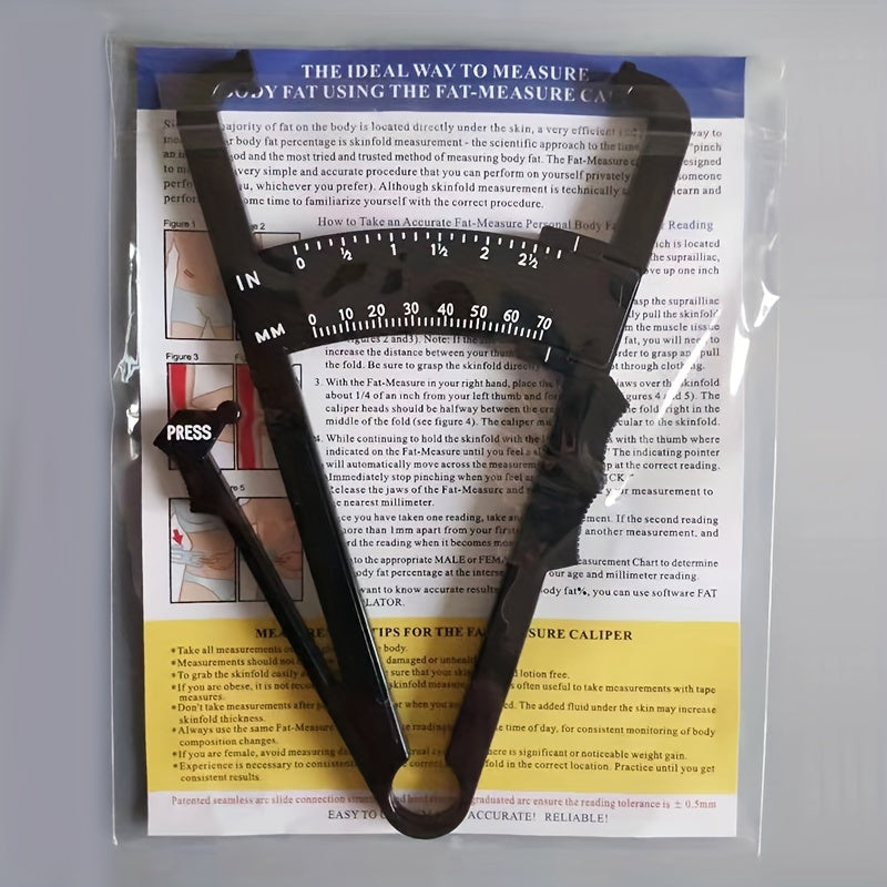 Plastic Body Fat Caliper Dual Scale 0-70mm Fat Clamp