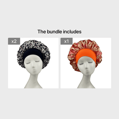 Milk Silk Wide Brim Bonnet Daisy Printed Satin Ladies Hair Cap