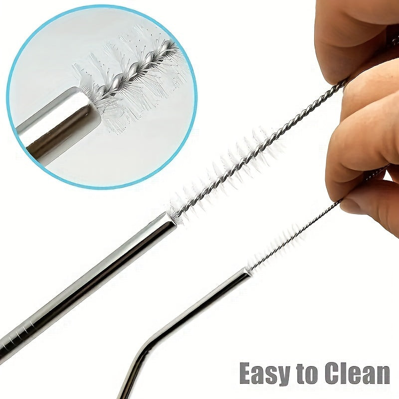 6pcs Stainless Steel Handle Straw Cleaner Brush Set