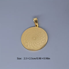 Round Rune Pendant for Necklaces and Bracelets, 0.98-inch