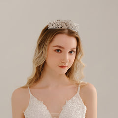 Vintage Bridal Glitter Tiara Crown Wedding Bride