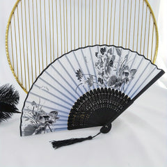 Chinese Flower Pattern Folding Fan Cheongsam Accessories