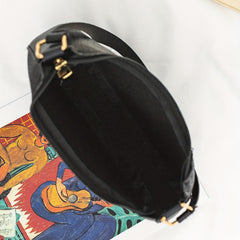 Crocodile Pattern Crescent Handbag Vegan Leather Hobo Purse