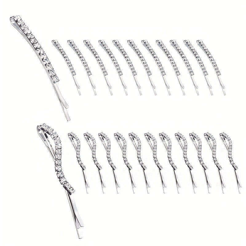 24pcs Rhinestone Alloy Bobby Pin Non-slip Hair Clip Women's Hair Accessories