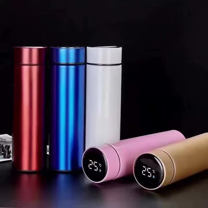 500ml Vacuum Insulated Stainless Steel Water Cup LED Display Touch Temp Sensor