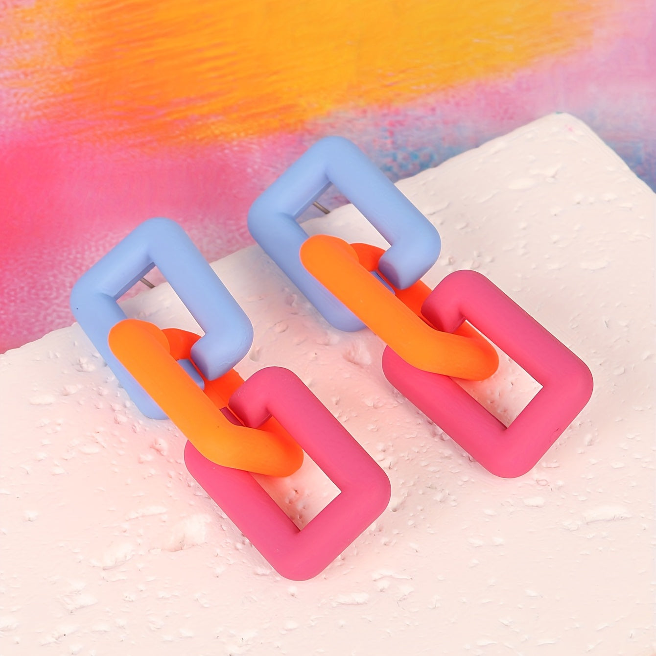 Colorful Chain Dangle Earrings Acrylic Jewelry Gift