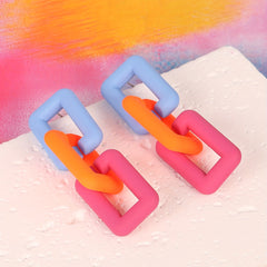 Colorful Chain Dangle Earrings Acrylic Jewelry Gift