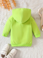 Baby Girl Long Sleeve Hoodie Dress With Large Pockets Sweatshirt
