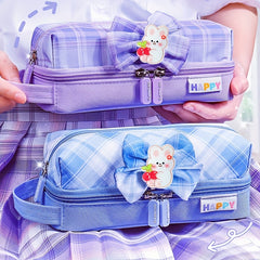 Plaid Pencil Case for Students