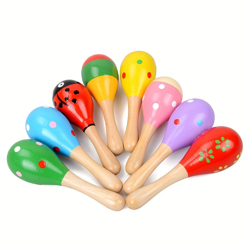 Wooden Cartoon Sand Hammer for Infants & Children