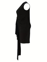  One Shoulder Draped Cocktail Dress