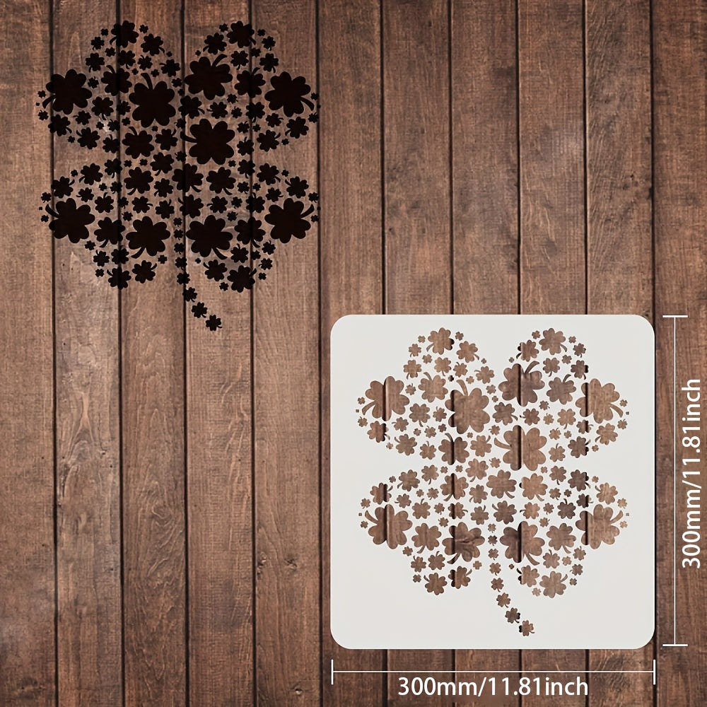 Reusable Plastic Drawing Stencil Clover Pattern 300x300mm