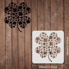 Reusable Plastic Drawing Stencil Clover Pattern 300x300mm