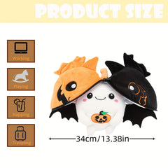 Halloween Pumpkin Bat Plush Toy 13in Soft Stuffed Animal